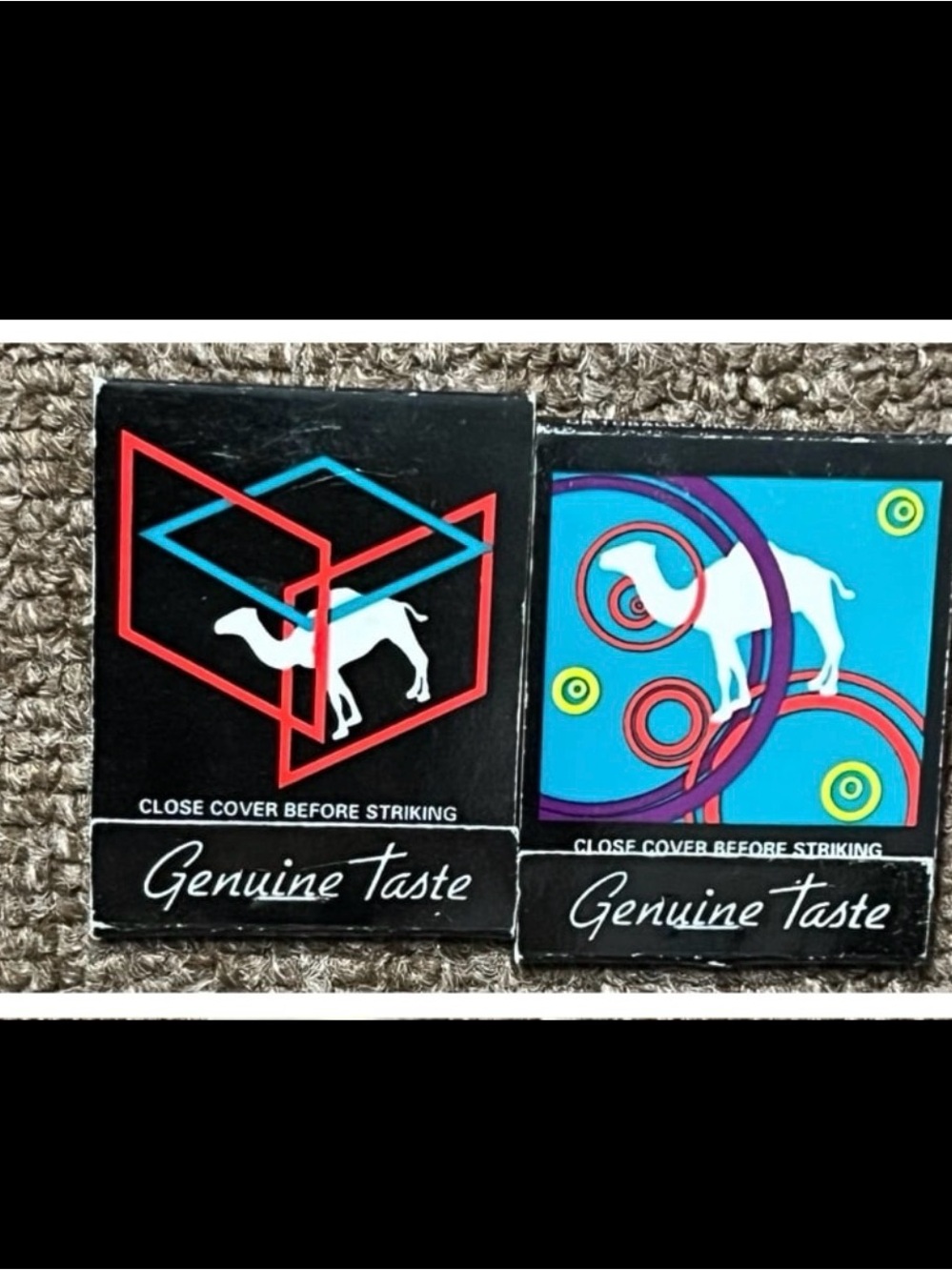 Vintage 1996 Camel “Genuine Taste” Lot Of 2 Unstruck Pristine Matchbooks